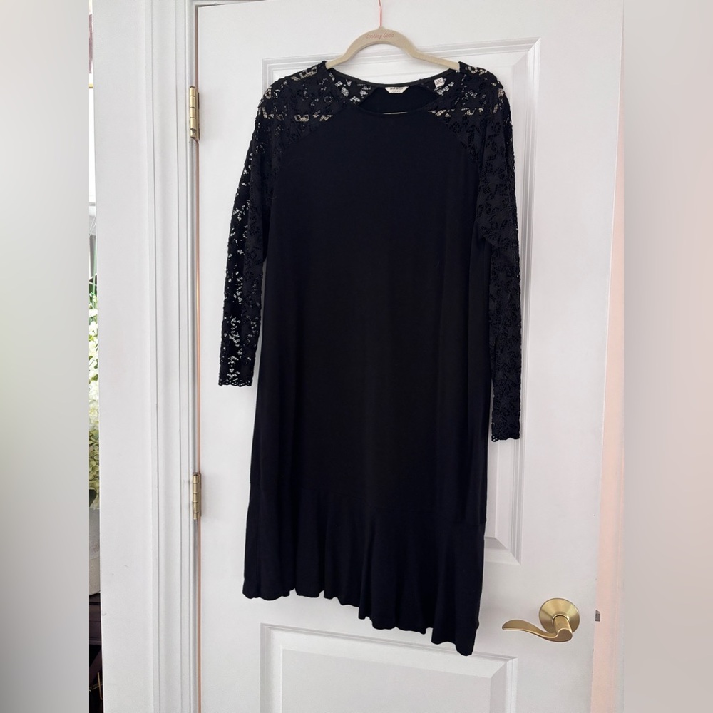 Jack Wills Black Long Sleeve Lace Dress size 12